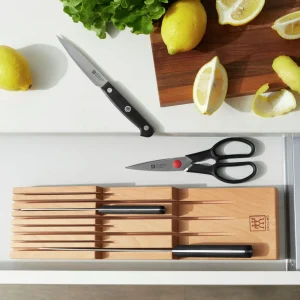 ZWILLING Empty Knife Blocks*Beechwood, In-Drawer Knife Organizer Brown