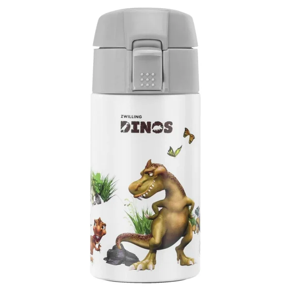 ZWILLING Thermo Flasks*Dinos Drinking Bottle, 350 Ml, Stainless Steel, White-Grey