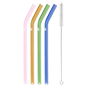 ZWILLING Straws*Glass Straw - Colored - Bent Set Mixed Colors