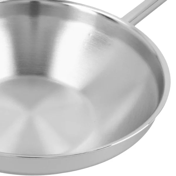 DEMEYERE Woks*12.5-Inch, 18/10 Stainless Steel, Flat Bottom Wok With Helper Handle, Silver