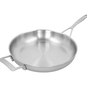 DEMEYERE Skillets*12.5-Inch, 18/10 Stainless Steel, Fry Pan With Helper Handle Silver