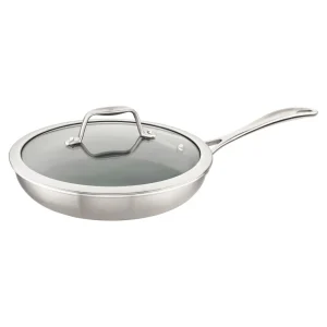 ZWILLING Skillets*9.5-Inch, 18/10 Stainless Steel, Non-Stick, Frying Pan With Glass Lid