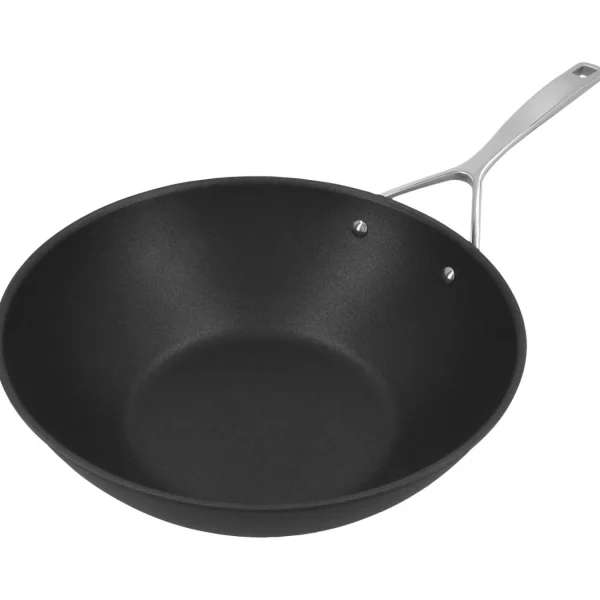 DEMEYERE Woks*12-Inch, Aluminum, Nonstick Perfect Pan, Silver-Black