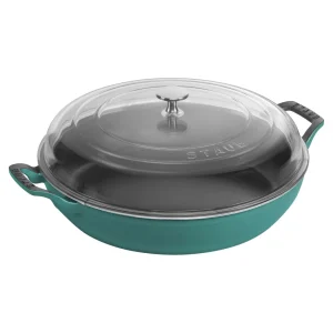 STAUB Braisers*12-Inch, Braiser With Glass Lid, Turquoise