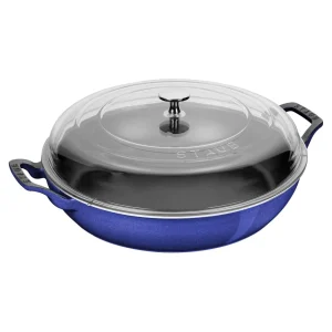 STAUB Braisers*12-Inch, Braiser With Glass Lid, Blueberry