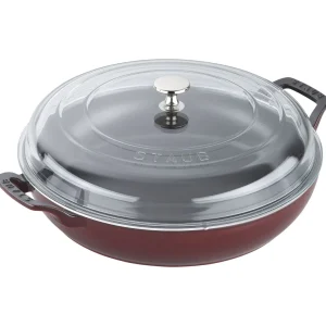 STAUB Braisers*12-Inch, Braiser With Glass Lid, Grenadine