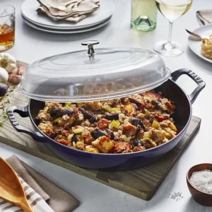 STAUB Braisers*12-Inch, Braiser With Glass Lid, Dark Blue