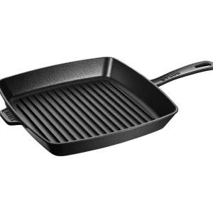 STAUB Grill Pans*12-Inch, Cast Iron, Square, Grill Pan, Black Matte