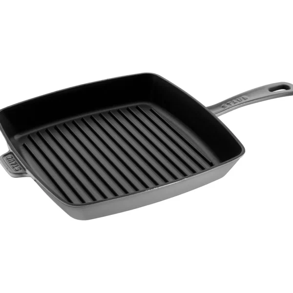 STAUB Grill Pans*12-Inch, Cast Iron, Square, Grill Pan, Graphite Grey