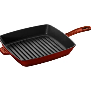 STAUB Grill Pans*12-Inch, Cast Iron, Square, Grill Pan, Grenadine