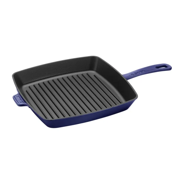 STAUB Grill Pans*10-Inch, Cast Iron, Square, Grill Pan, Dark Blue