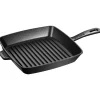 STAUB Grill Pans*10-Inch, Cast Iron, Square, Grill Pan, Black Matte