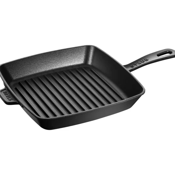 STAUB Grill Pans*10-Inch, Cast Iron, Square, Grill Pan, Black Matte