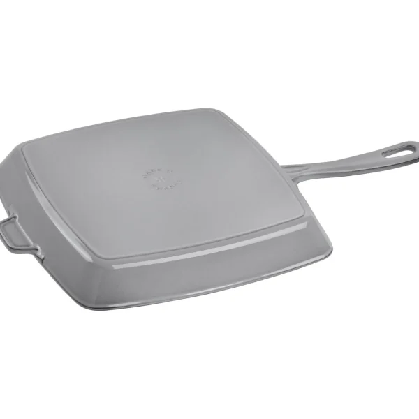 STAUB Grill Pans*12-Inch, Cast Iron, Square, Grill Pan, Graphite Grey