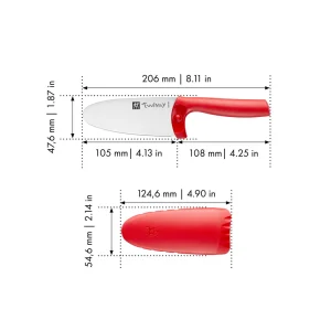 ZWILLING Kids Cutlery*4-Inch, Chef'S Knife Red