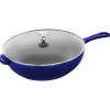 STAUB Skillets*10-Inch, Daily Pan With Glass Lid, Dark Blue