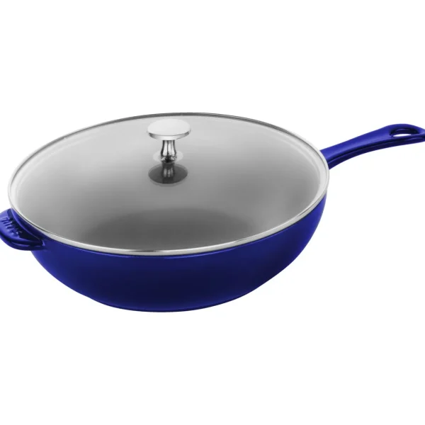 STAUB Skillets*10-Inch, Daily Pan With Glass Lid, Dark Blue