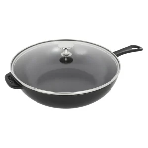 STAUB Skillets*10-Inch, Daily Pan With Glass Lid, Black Matte