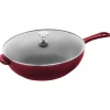 STAUB Skillets*10-Inch, Daily Pan With Glass Lid, Grenadine