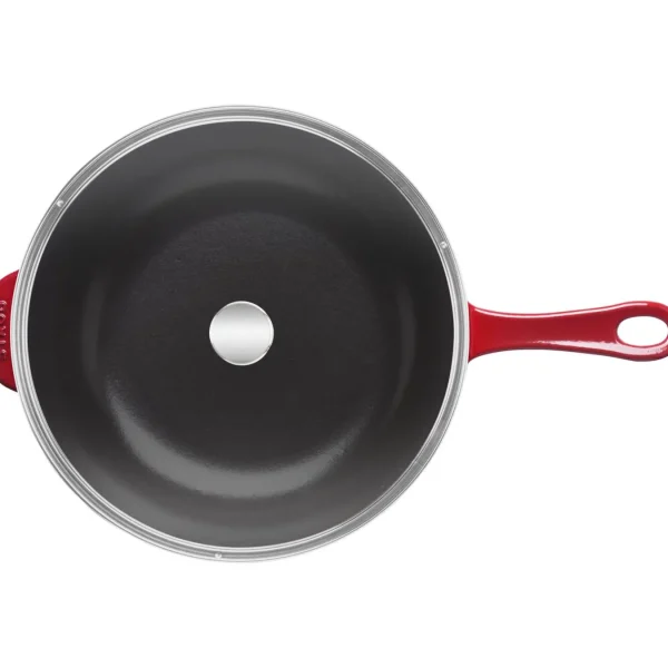 STAUB Skillets*10-Inch, Daily Pan With Glass Lid, Cherry