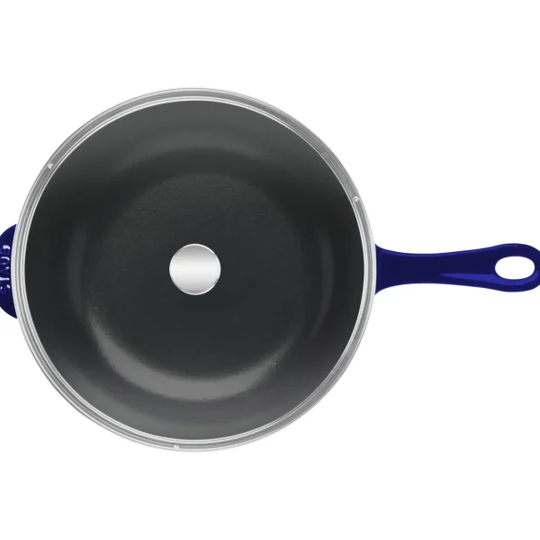 STAUB Skillets*10-Inch, Daily Pan With Glass Lid, Dark Blue