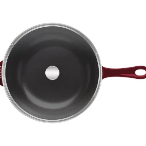 STAUB Skillets*10-Inch, Daily Pan With Glass Lid, Grenadine