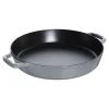 STAUB Specialty Cookware*13.5-Inch, Double Handle Fry Pan, Graphite Grey