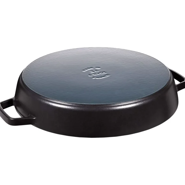 STAUB Specialty Cookware*13-Inch, Double Handle Fry Pan, Black Matte