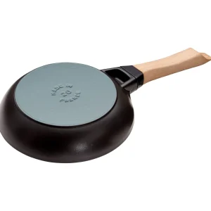 STAUB Skillets*8-Inch, Frying Pan With Wooden Handle, Black Matte