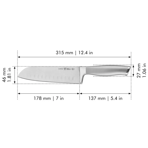 HENCKELS Santoku Knives*7-Inch, Hollow Edge Santoku Silver