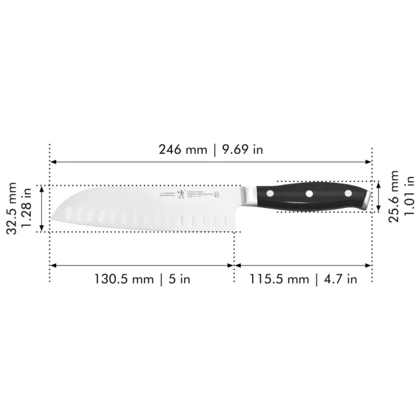 HENCKELS Santoku Knives*5-Inch, Hollow Edge Santoku Knife Black Matte