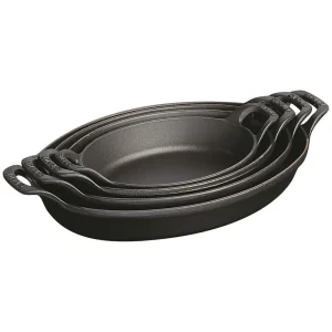 STAUB Baking Dishes*12.5-Inch, Oval, Baking Dish, Black Matte