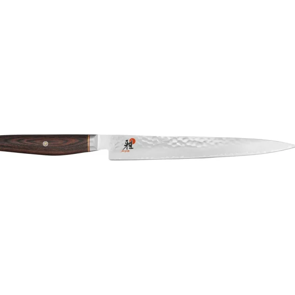 MIYABI Sujihiki Knives*9.5-Inch Pakka Wood Slicing/Carving Knife - Visual Imperfections Brown