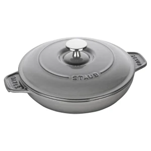 STAUB Baking Dishes*7.5-Inch, Round, Covered Baking Dish With Lid, Graphite Grey