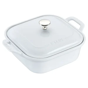 STAUB Baking Dishes*9-Inch, Square, Covered Baking Dish, White