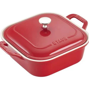 STAUB Baking Dishes*9-Inch, Square, Covered Baking Dish, Cherry