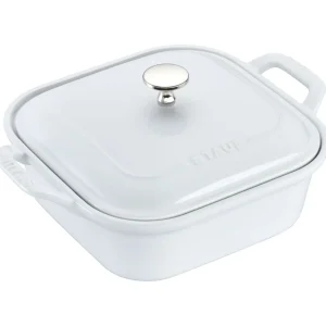 STAUB Baking Dishes*9-Inch, Square, Covered Baking Dish, White