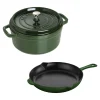 STAUB Cookware Sets*3-Pc, Cocotte And Fry Pan Set, Basil