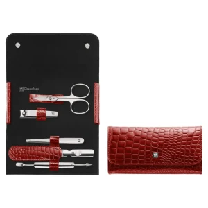 ZWILLING Manicure Sets*5-Pc, Leather Snap Fastener Case, Red