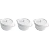 STAUB Dessert Bowls*3-Pc, Mini Round Cocotte Set, White