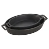 STAUB Baking Dishes*2-Pc, Oval, Baking Dish Set, Black Matte