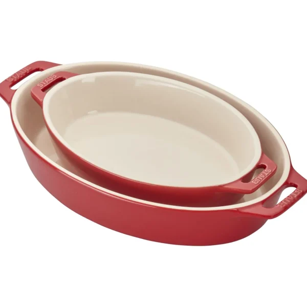 STAUB Baking Dishes*2-Pc, Oval, Baking Dish Set, Cherry