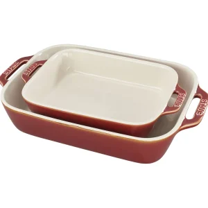 STAUB Baking Dishes*2-Pc, Rectangular, Baking Dish Set, Rustic Red