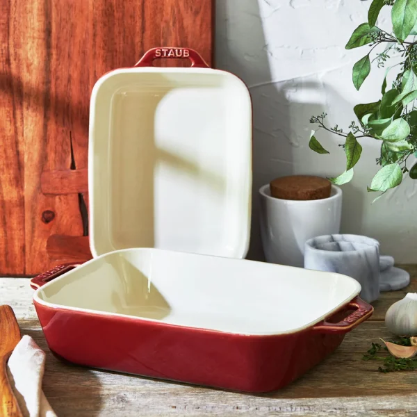 STAUB Baking Dishes*2-Pc, Rectangular, Baking Dish Set, Rustic Red