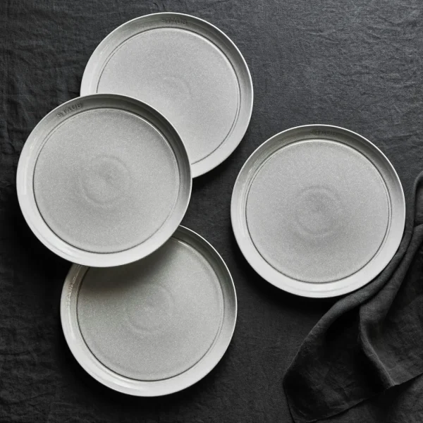 STAUB Dinner Plates*4-Pc, Salad Plate Set White Truffle