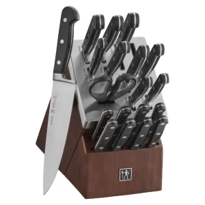 HENCKELS Self Sharpening Knife Sets*20-Pc, Self Sharpening Knife Block Set, Brown