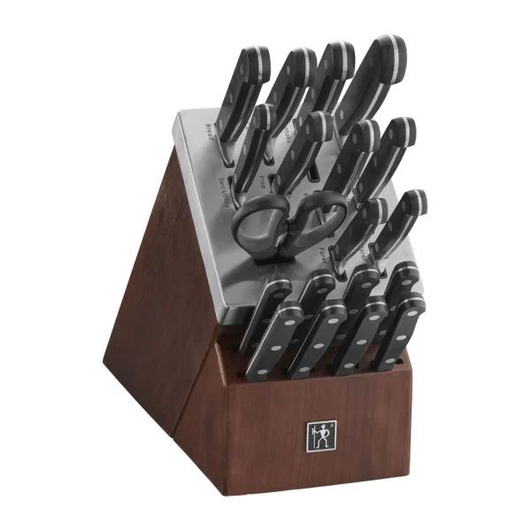 HENCKELS Self Sharpening Knife Sets*20-Pc, Self Sharpening Knife Block Set, Brown