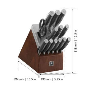 HENCKELS Self Sharpening Knife Sets*14-Pc, Self-Sharpening Knife Block Set, Brown