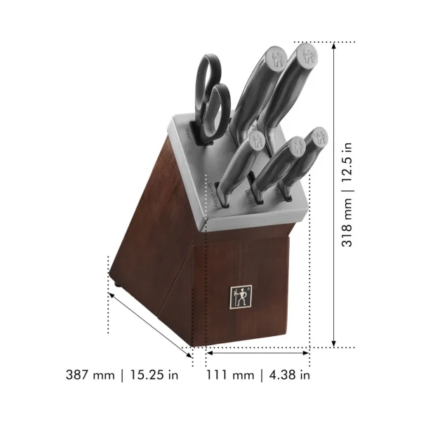 HENCKELS Self Sharpening Knife Sets*7-Pc, Self-Sharpening Knife Block Set, Brown