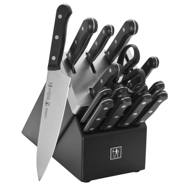 HENCKELS Self Sharpening Knife Sets*16-Pc, Self-Sharpening Knife Block Set , Black Matte